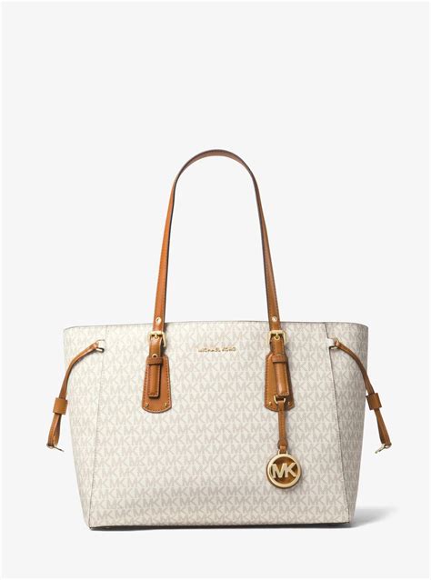 voyager medium logo tote bag michael kors|michael kors saffiano leather bag.